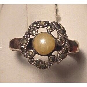 Marcasite Vintage sterling silver ring sz 7